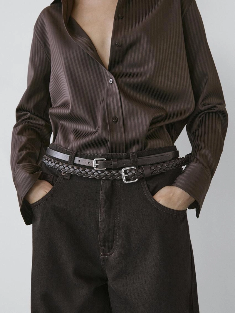 Рубашка с полосками и свободным покроем