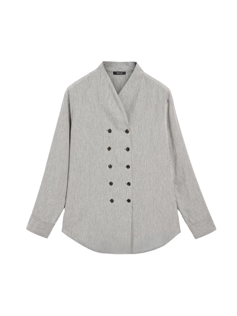 Рубашка с полосатым узором и пуговицами