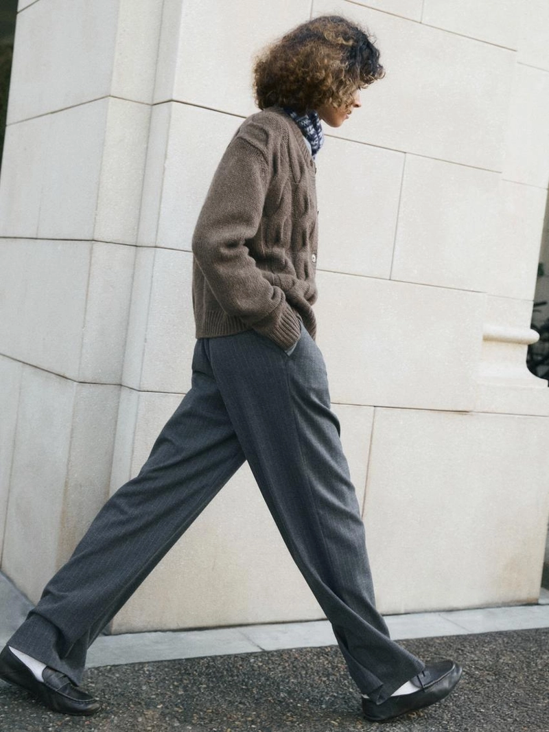 Кардиган с косами из шерстяной смеси