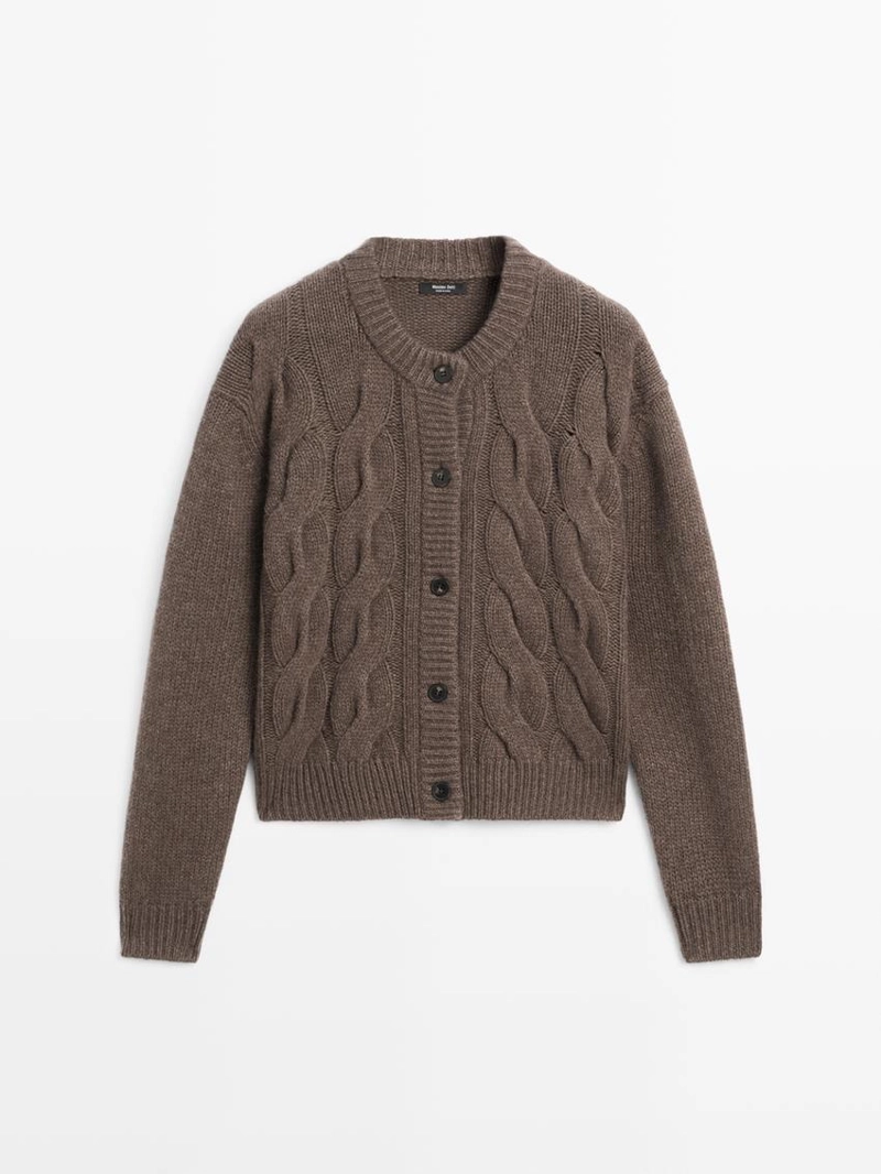 Кардиган с косами из шерстяной смеси