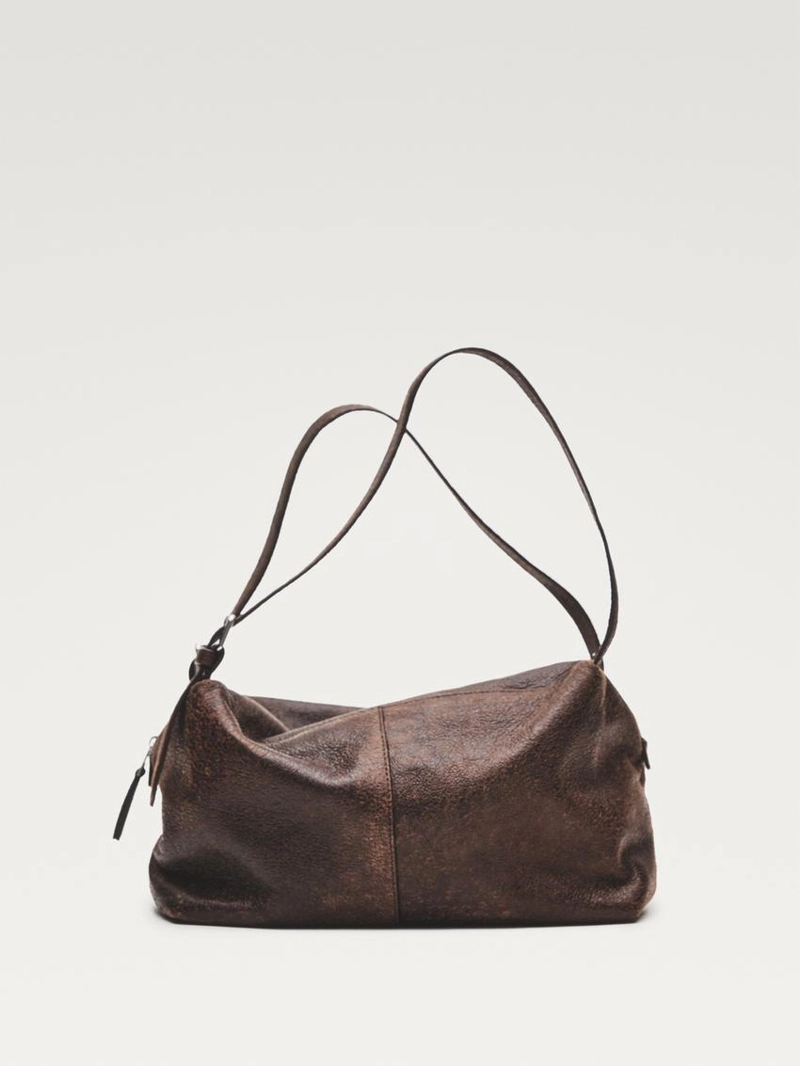 Большая сумка-чемодан из натуральной кожи нубука