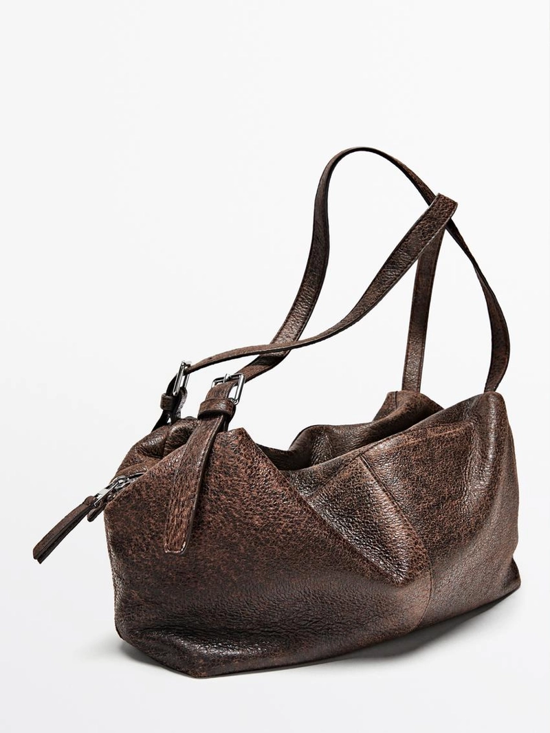 Большая сумка-чемодан из натуральной кожи нубука