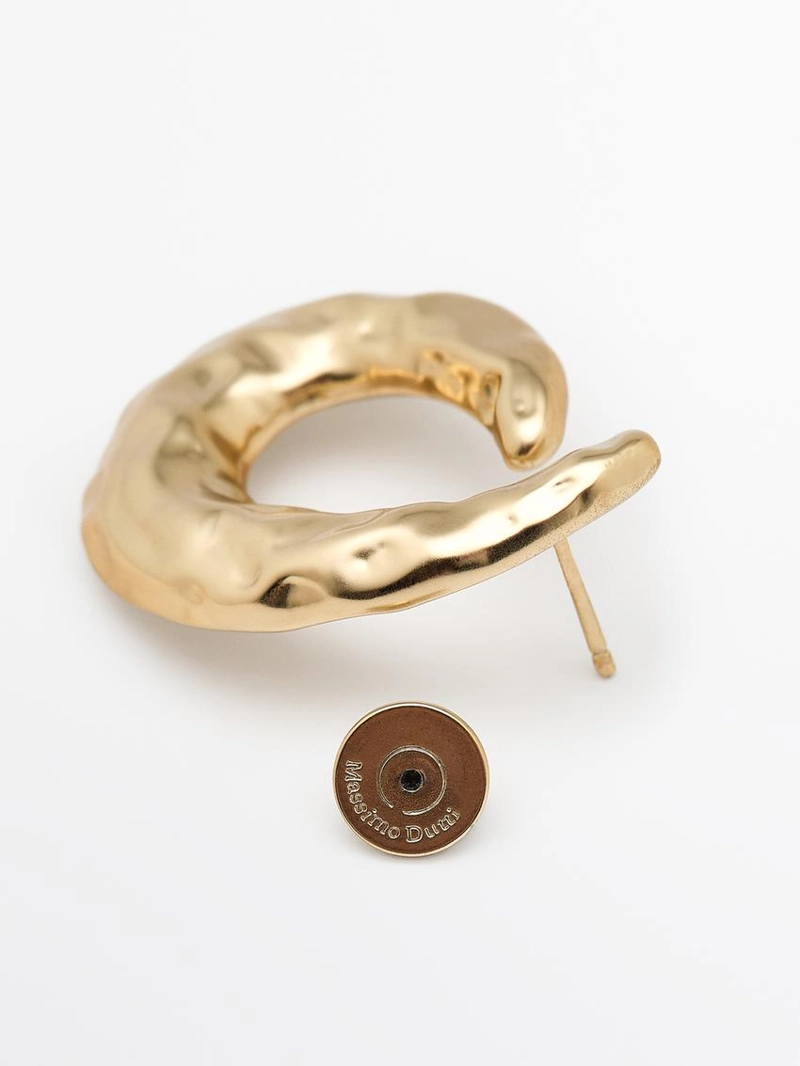 Серьги-кольца с текстурой