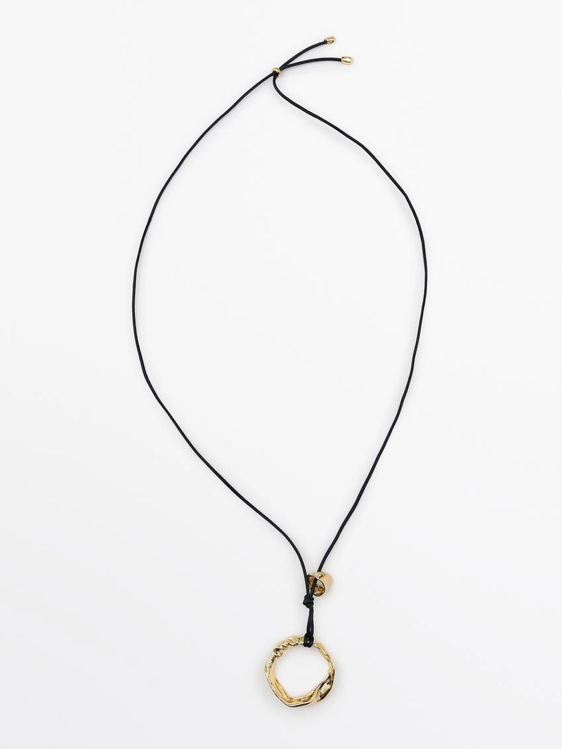 Кожаное ожерелье с неправильным элементом