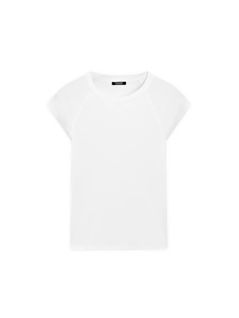 Хлопковая футболка с короткими рукавами реглан