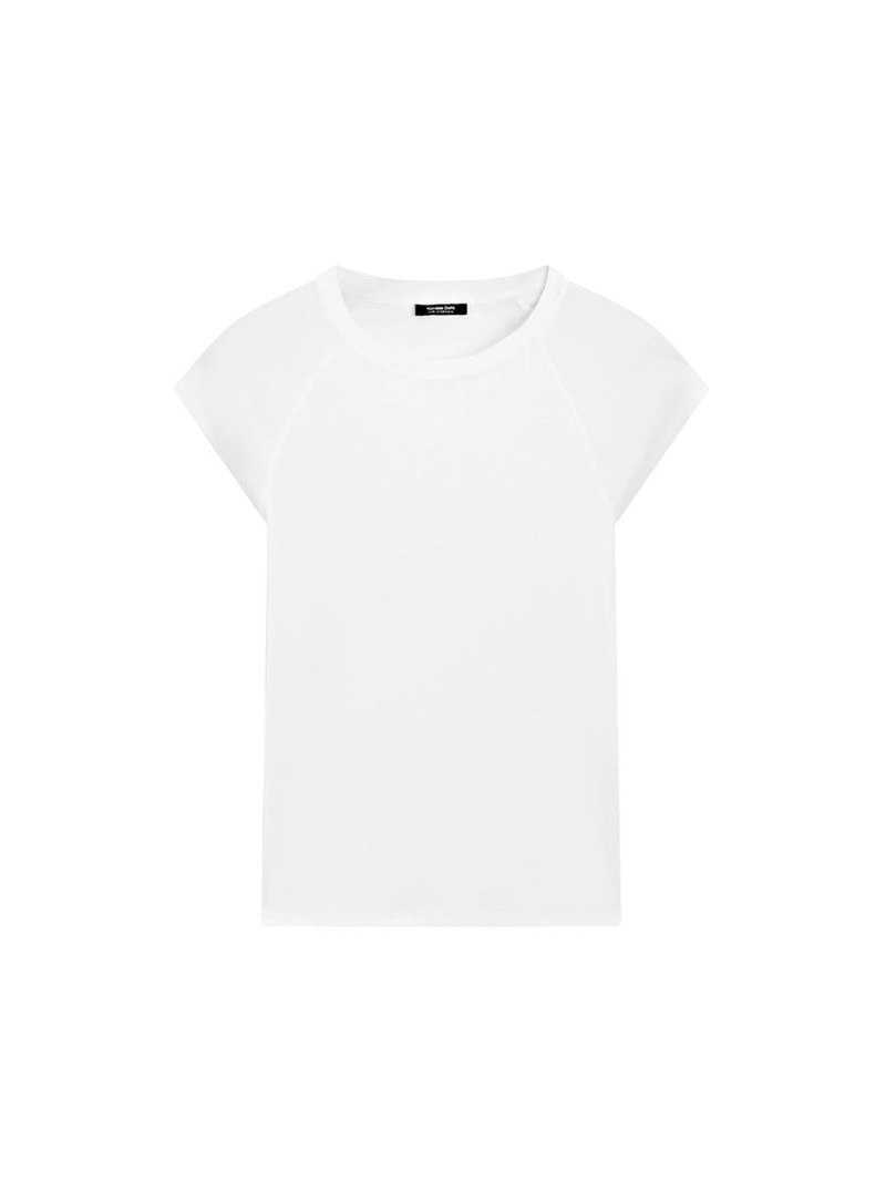 Хлопковая футболка с короткими рукавами реглан