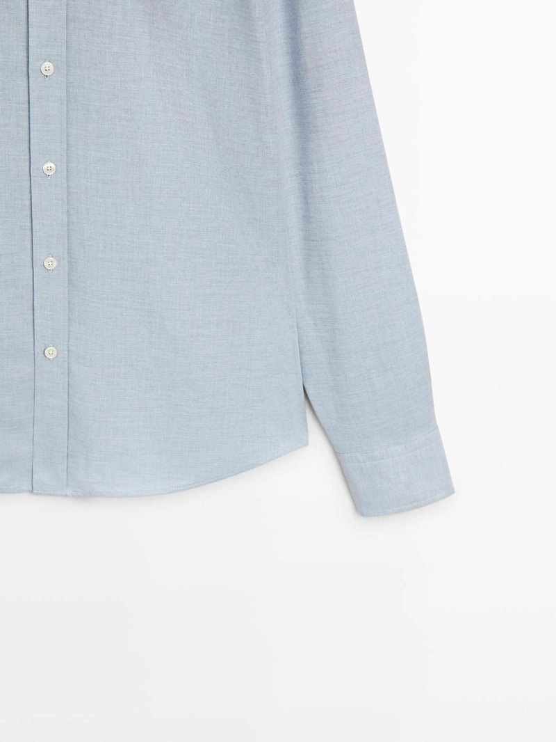 Рубашка regular fit меланжевая