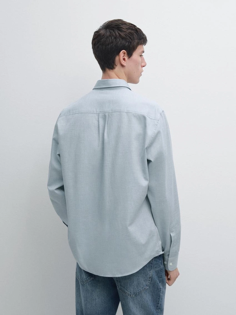 Рубашка regular fit меланжевая