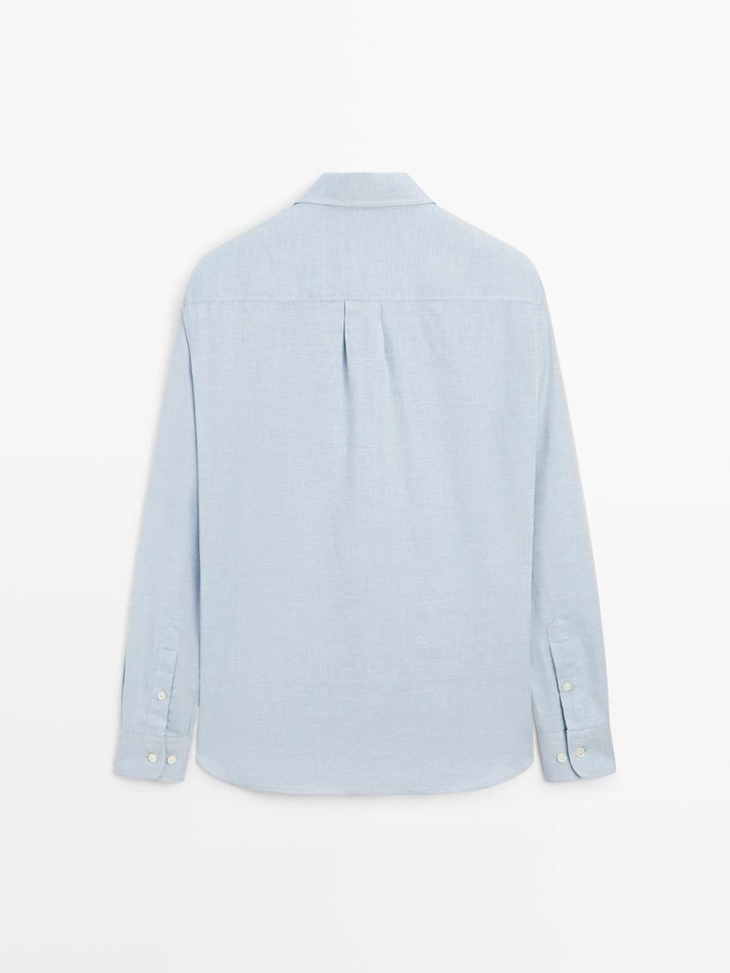 Рубашка regular fit меланжевая