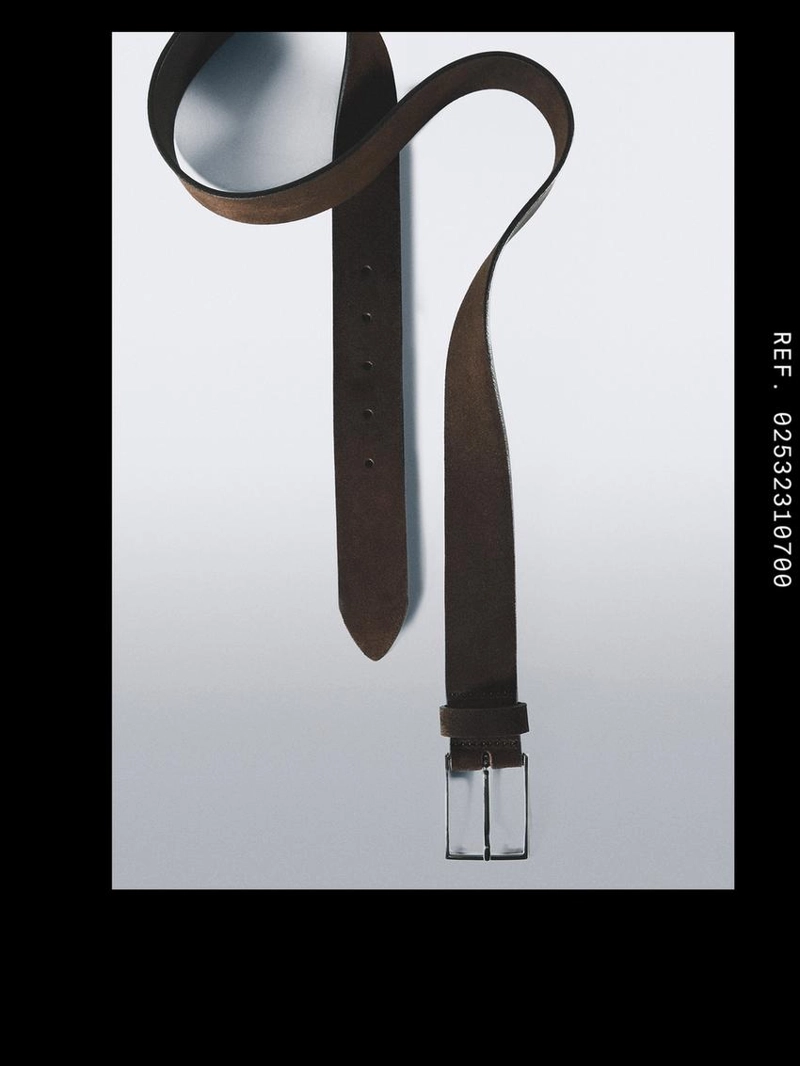 Ремень из мягкой наппа-кожи с никелевой пряжкой