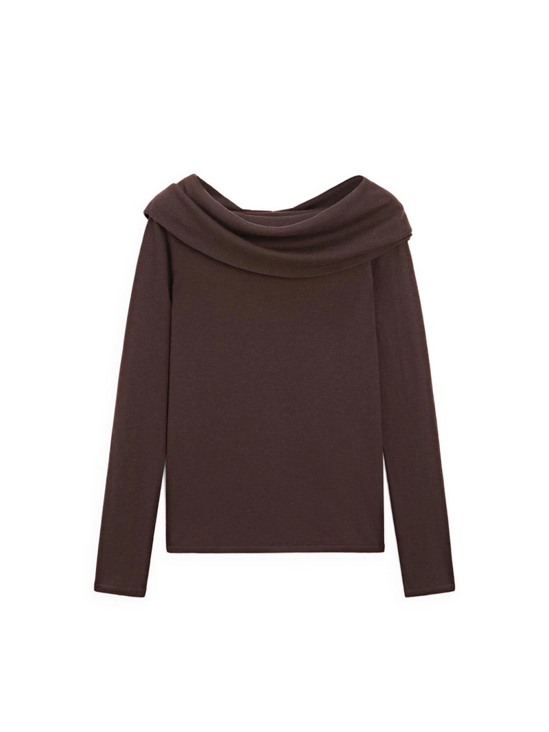 Трикотажный свитер с открытыми плечами из шерстяной смеси