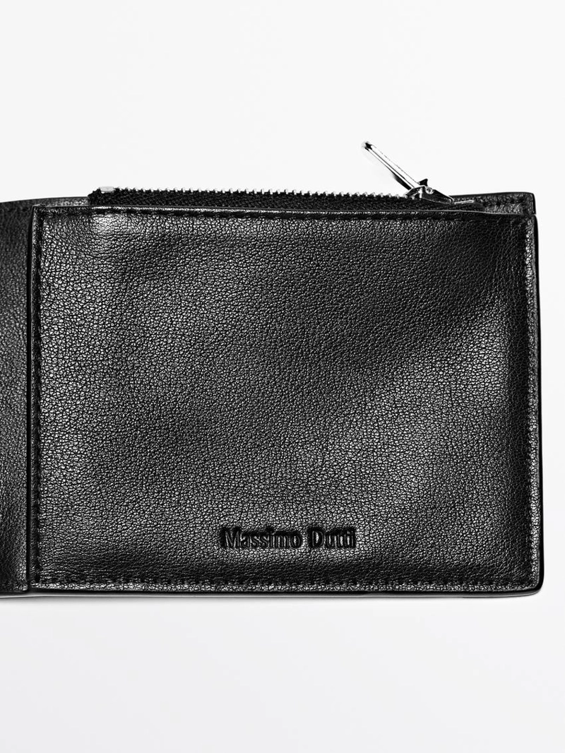 Горизонтальный кошелек из наппа-кожи с кошельком