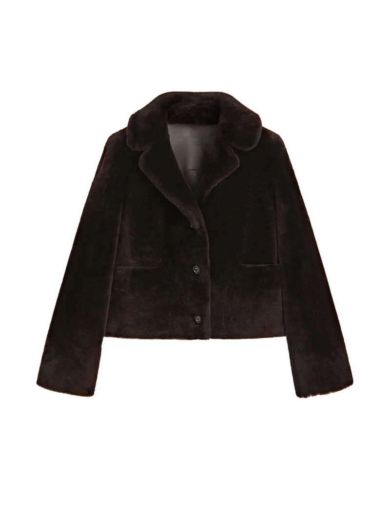 Короткая куртка из кожи ягненка мутона