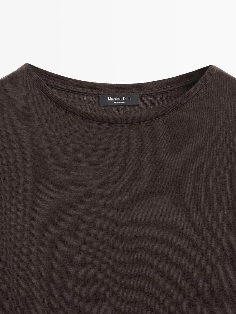 Топ из шерстяной смеси с драпировкой и рукавами летучей мыши