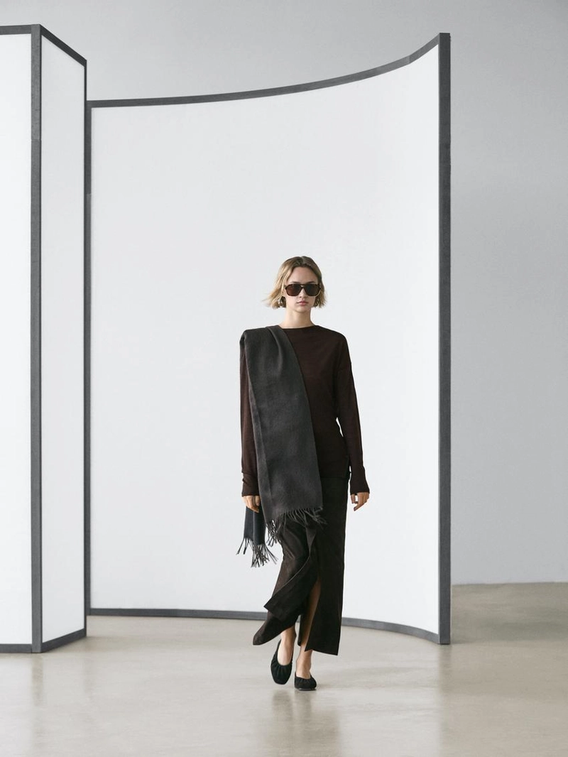 Топ из шерстяной смеси с драпировкой и рукавами летучей мыши