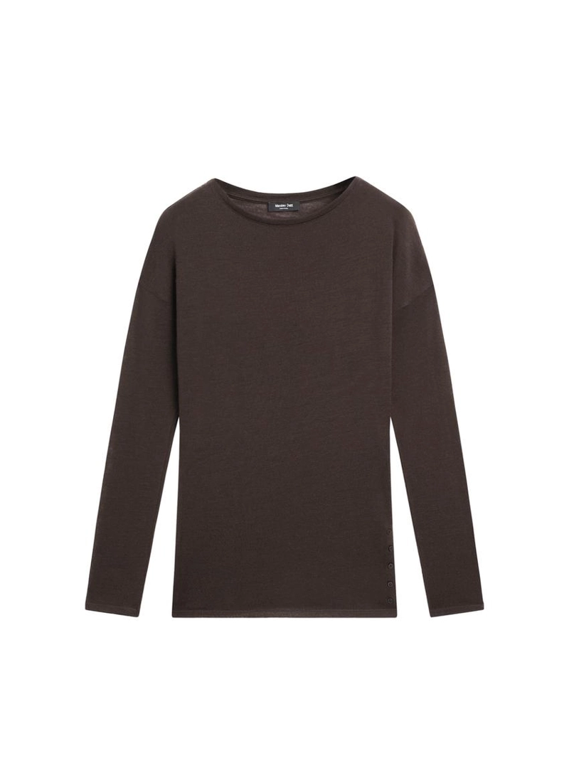 Топ из шерстяной смеси с драпировкой и рукавами летучей мыши