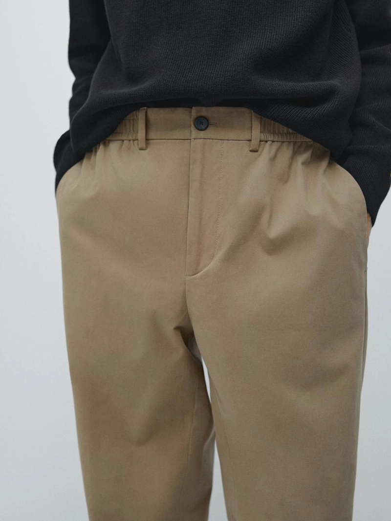 Брюки jogger fit из хлопкового микса