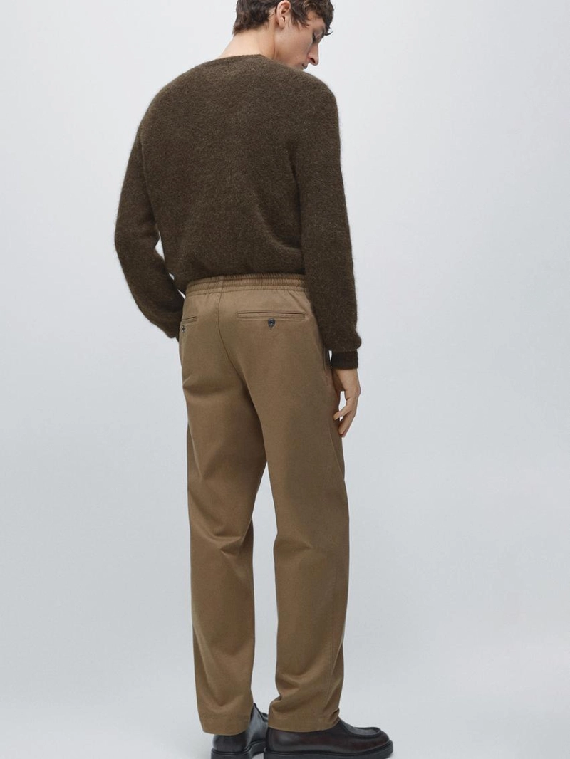 Брюки спортивного кроя из хлопково-смесовой ткани