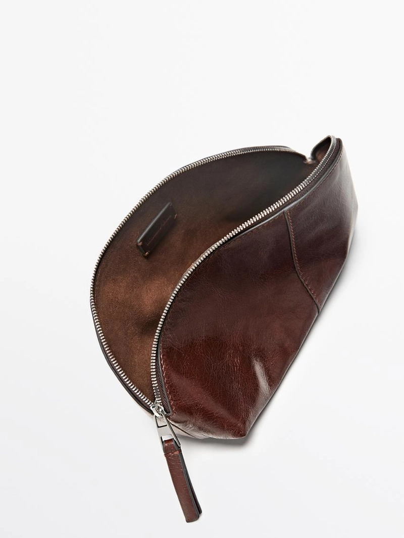 Косметичка из кожи нубука