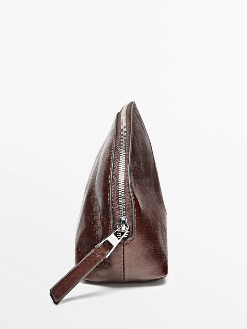 Косметичка из кожи нубука