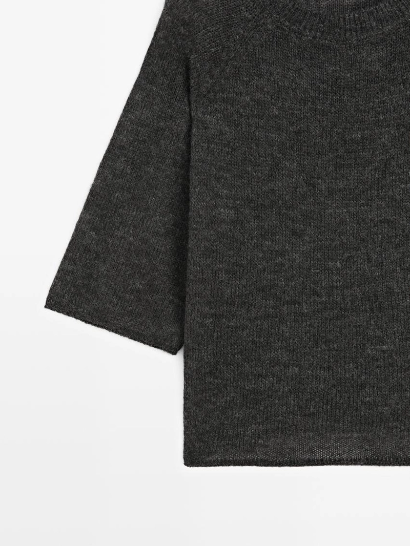 Свитер с регланом из смеси альпаки и шерсти