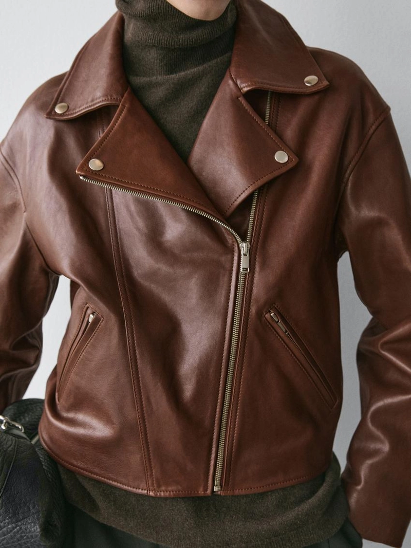 Куртка байкер из овечьей кожи