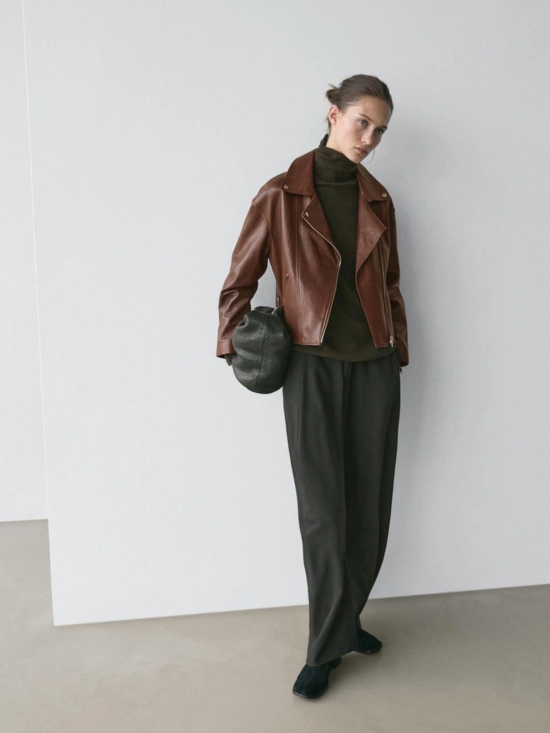 Куртка байкер из овечьей кожи