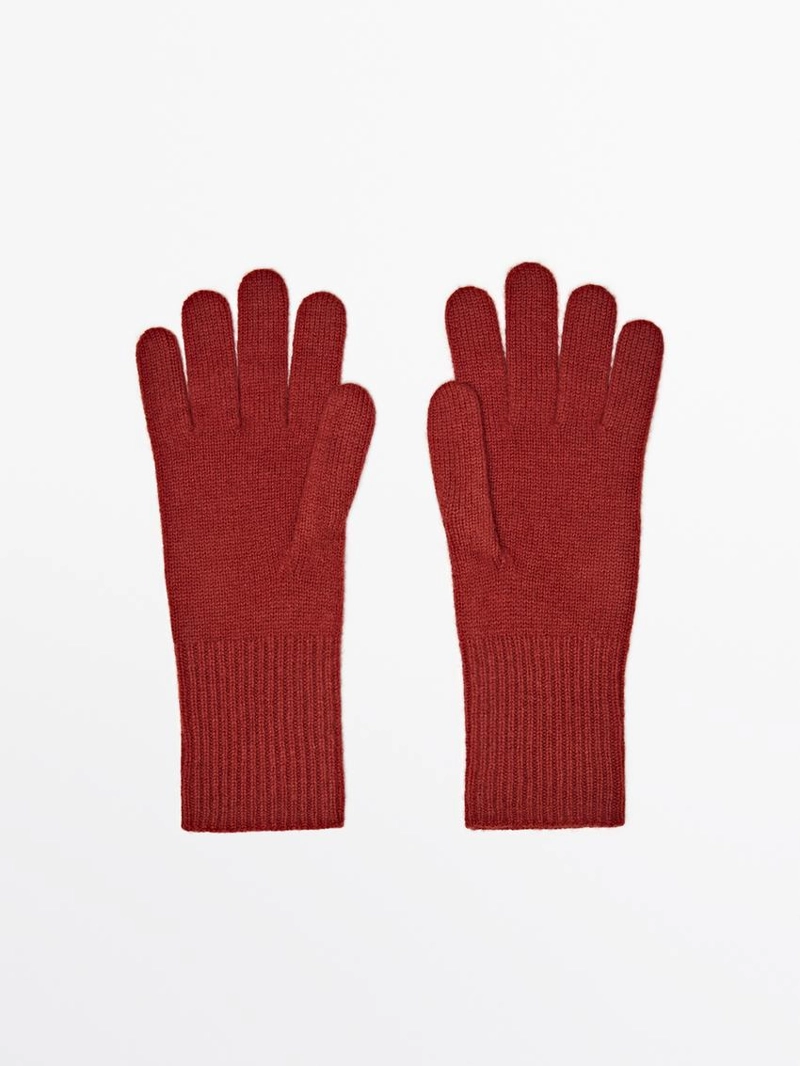 Перчатки из шерстяной смеси вязаные