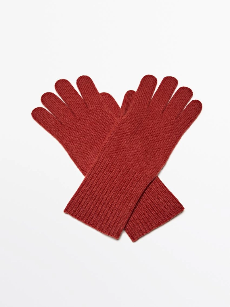 Перчатки из шерстяной смеси вязаные