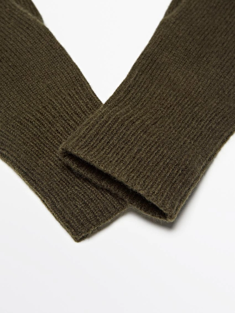 Перчатки из шерстяной смеси вязаные