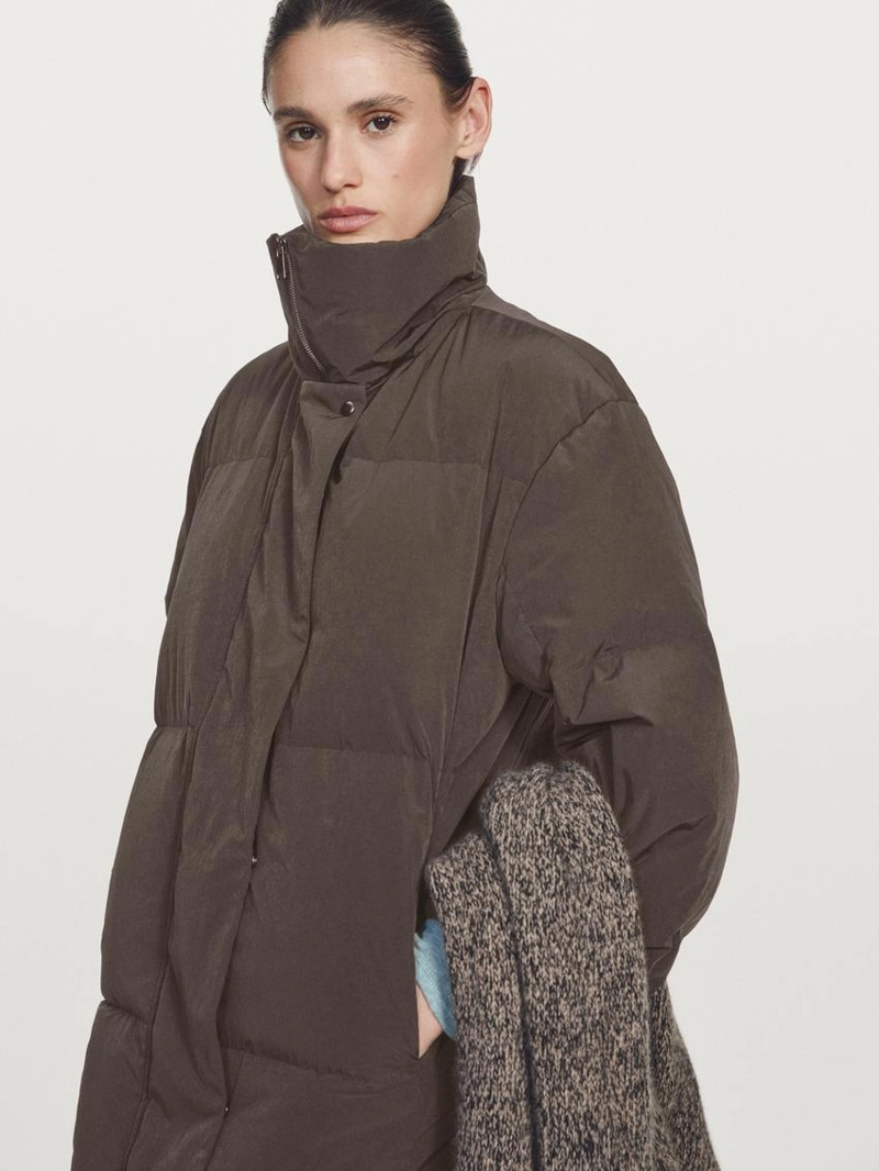 Пуховик с квадратным стежком 80% пух - 20% перо, водоотталкивающий