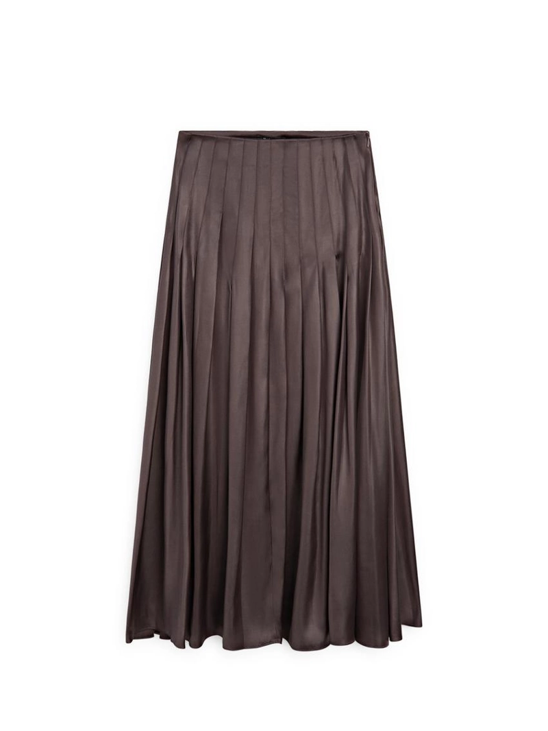 Юбка-миди с ламбрекенами и вощеным покрытием