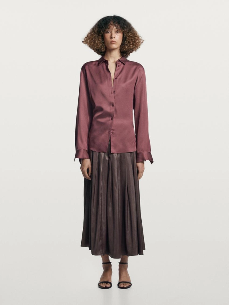 Юбка-миди с ламбрекенами и вощеным покрытием