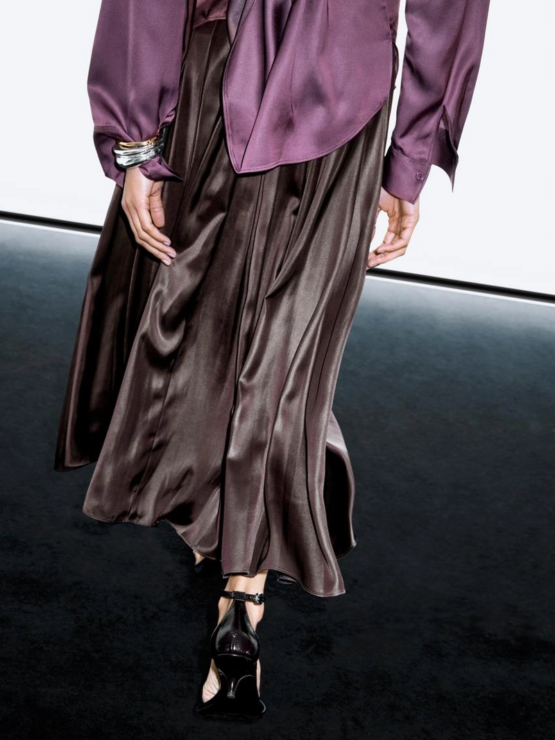 Юбка-миди с ламбрекенами и вощеным покрытием