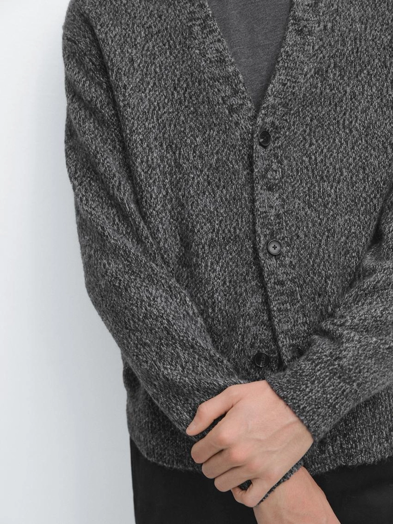 Кардиган из шерстяно-шелкового трикотажа