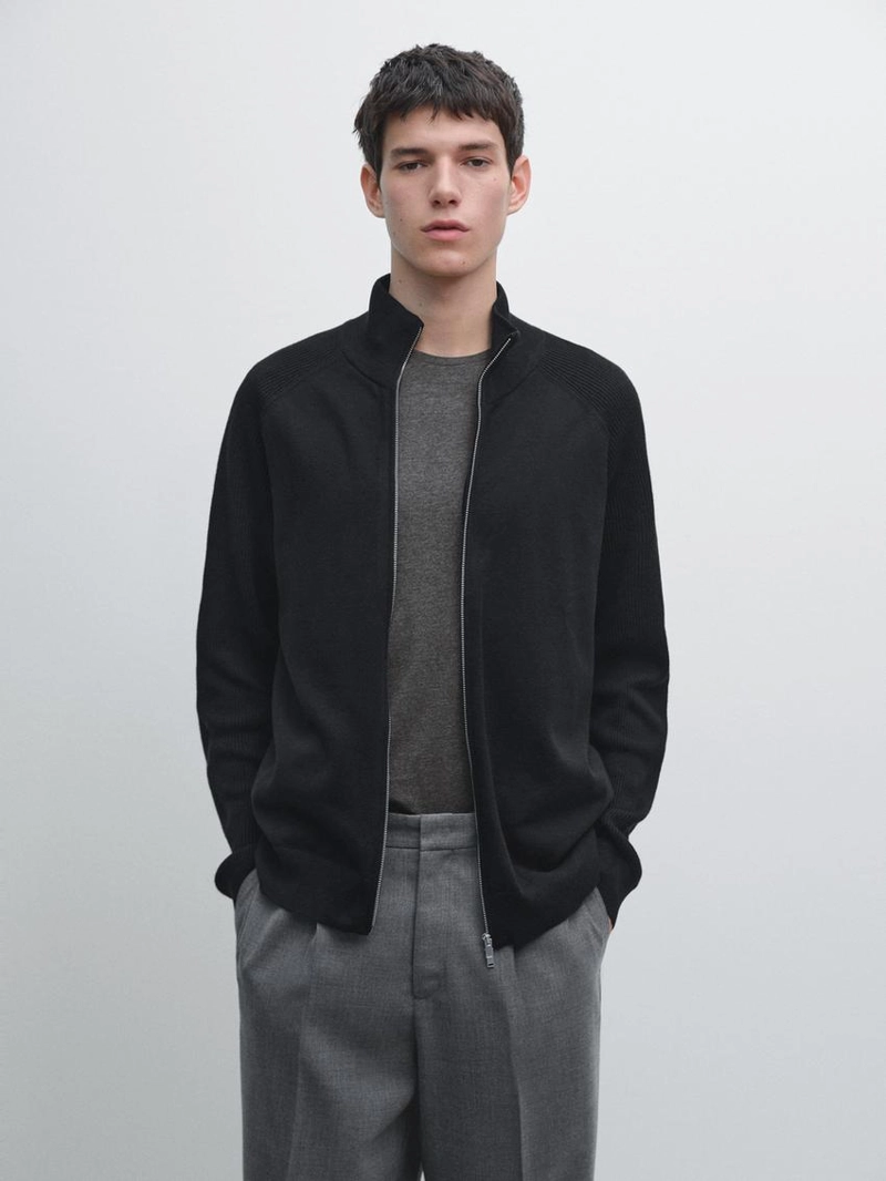 Кардиган из хлопкового микса с рукавами реглан