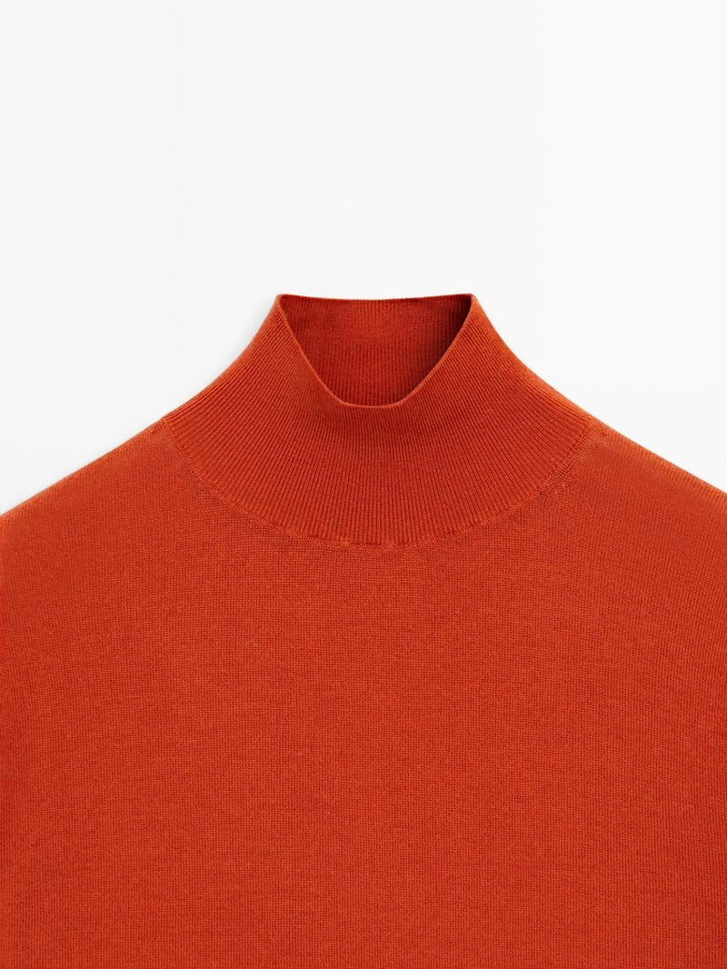 Свитер с высоким воротником из 100% шерсти