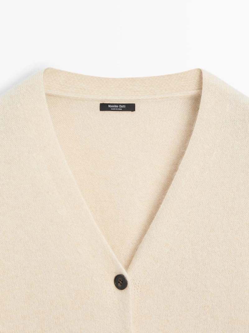 Кардиган с v-образным вырезом из вязаного альпака и шерсти