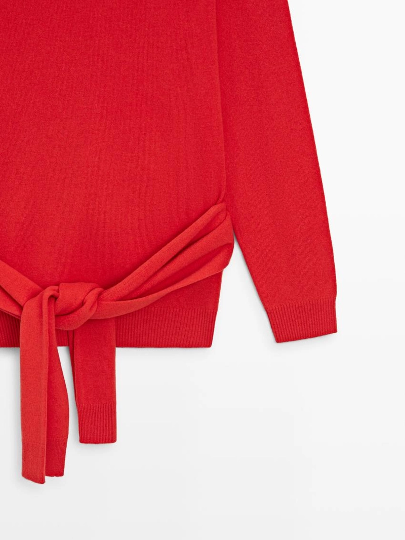 Свитер из 100% шерсти с деталями на талии