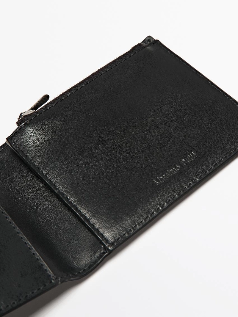 Кошелек из натуральной кожи с портретной ориентацией