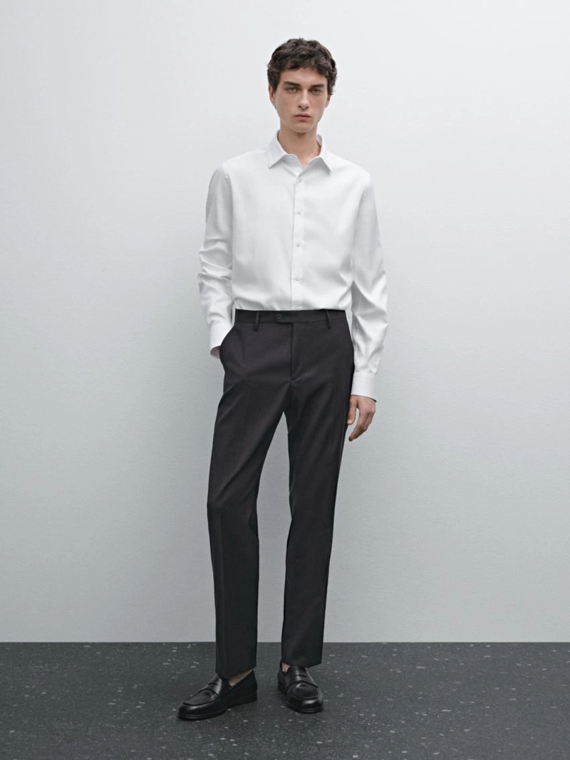 Рубашка oxford из хлопка слим-фит