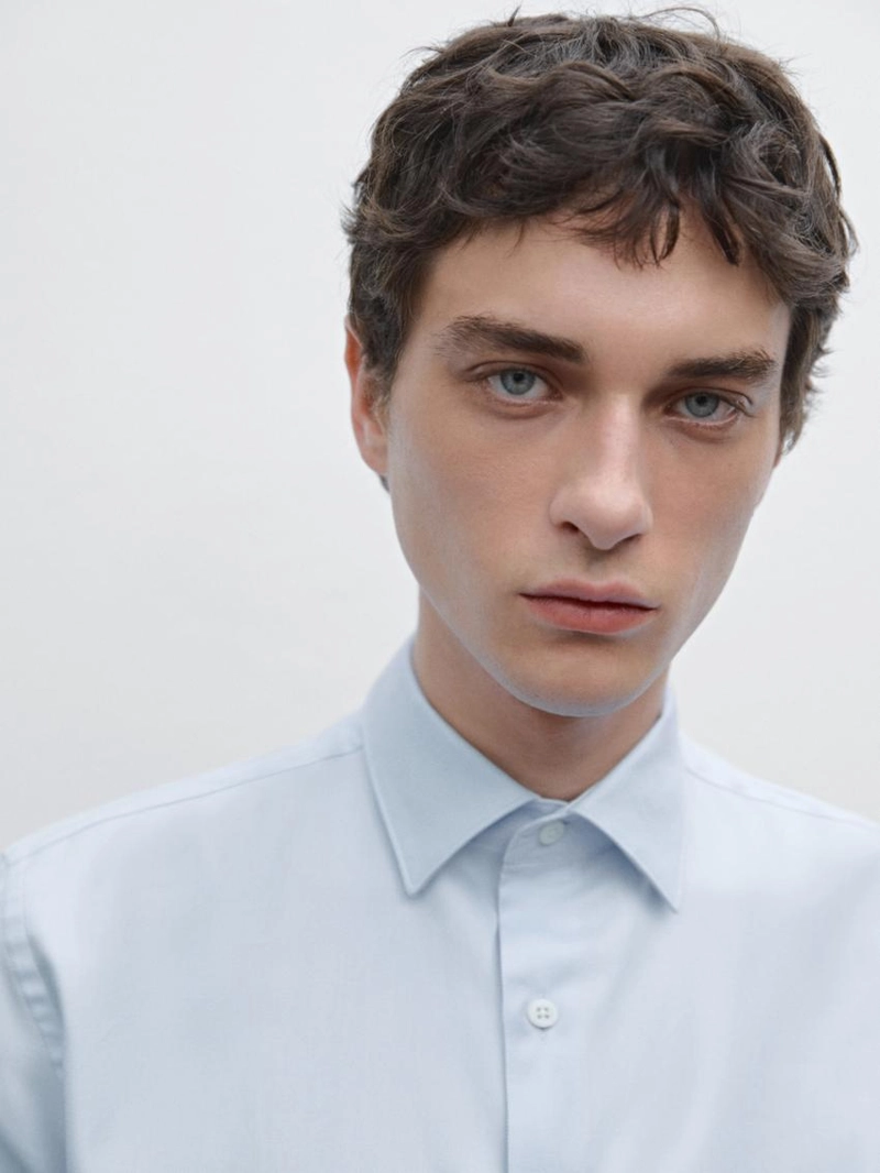 Рубашка oxford из хлопка слим-фит