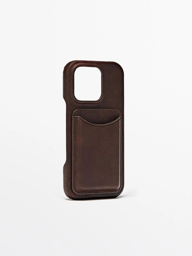 Чехол для iPhone 16 Pro из натуральной кожи нубук