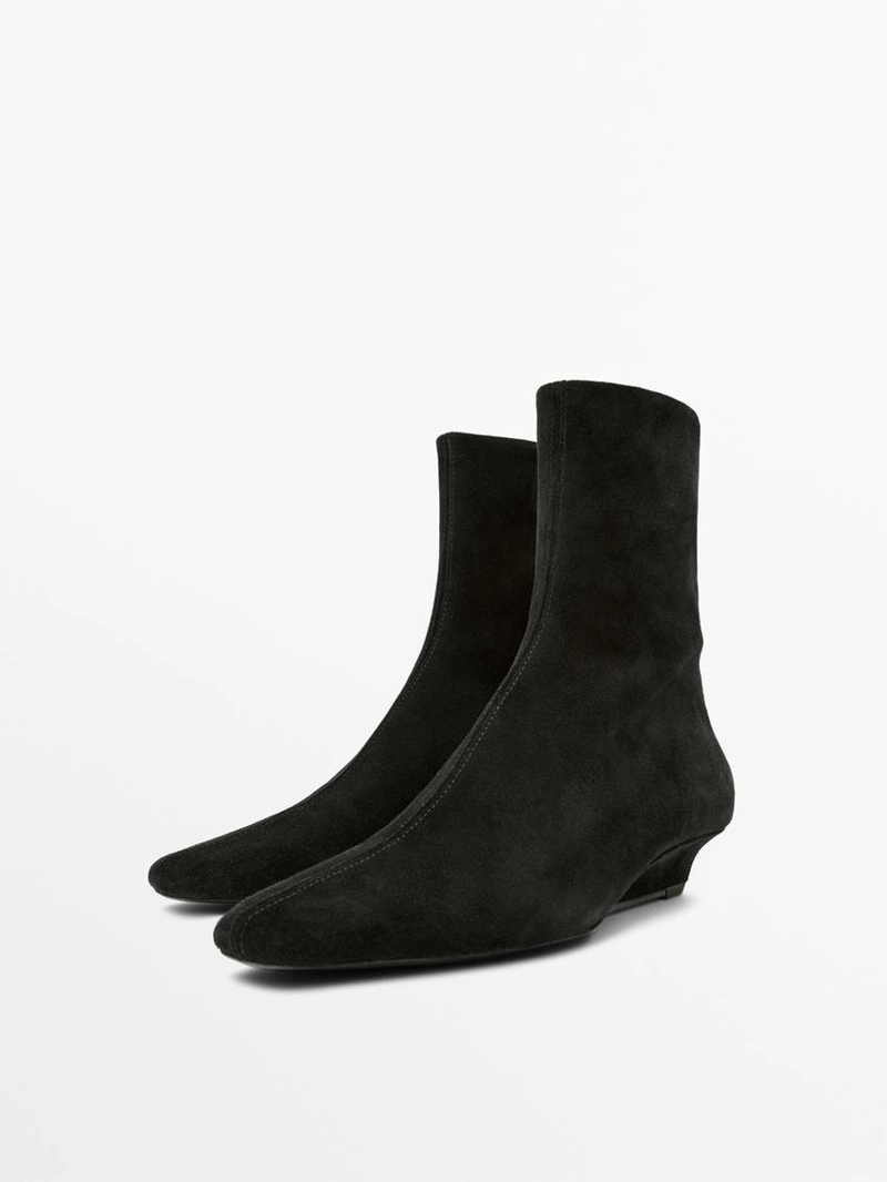 Ботильоны на платформе из разделочной кожи