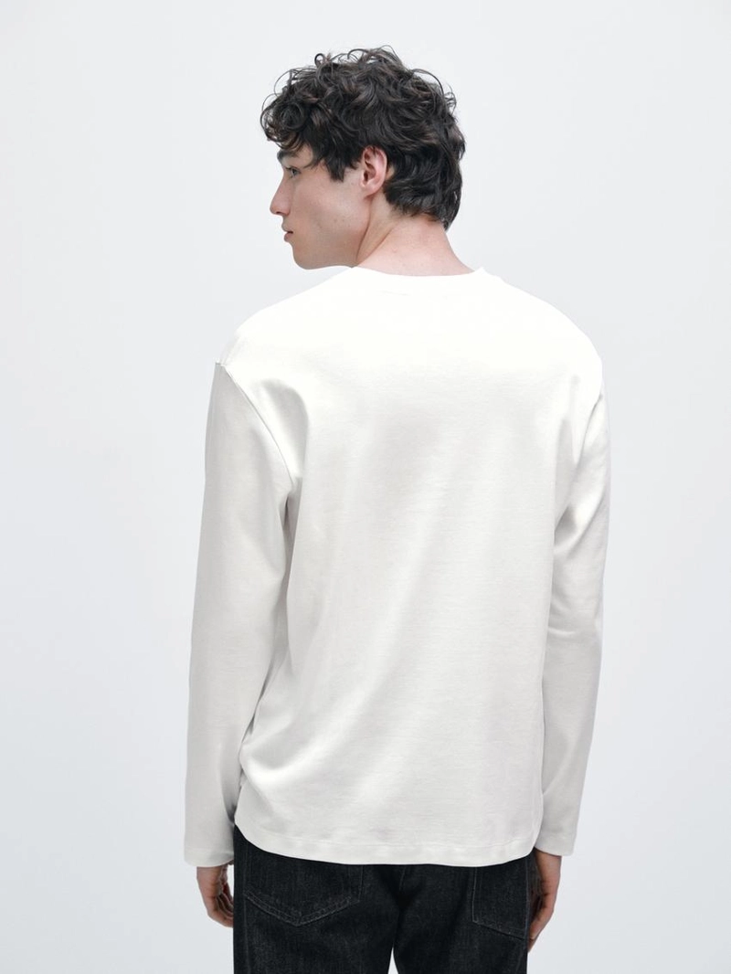 Футболка с длинным рукавом из средневесного хлопка