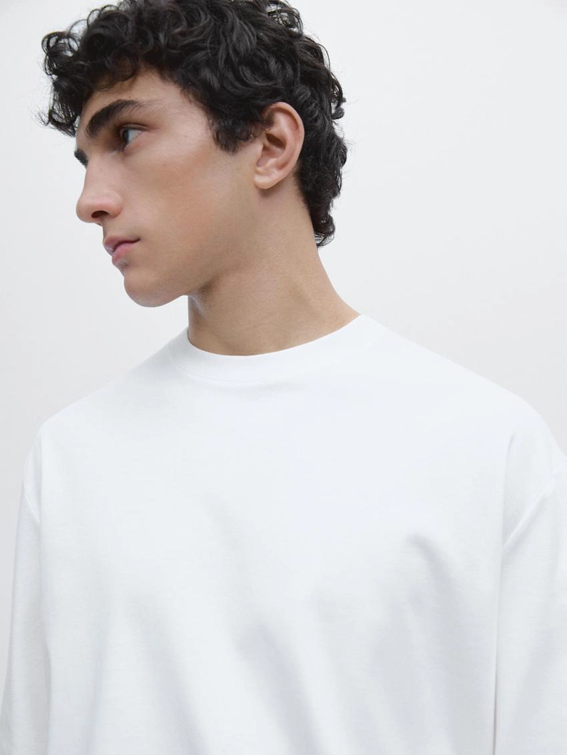 Футболка с длинным рукавом из средневесного хлопка