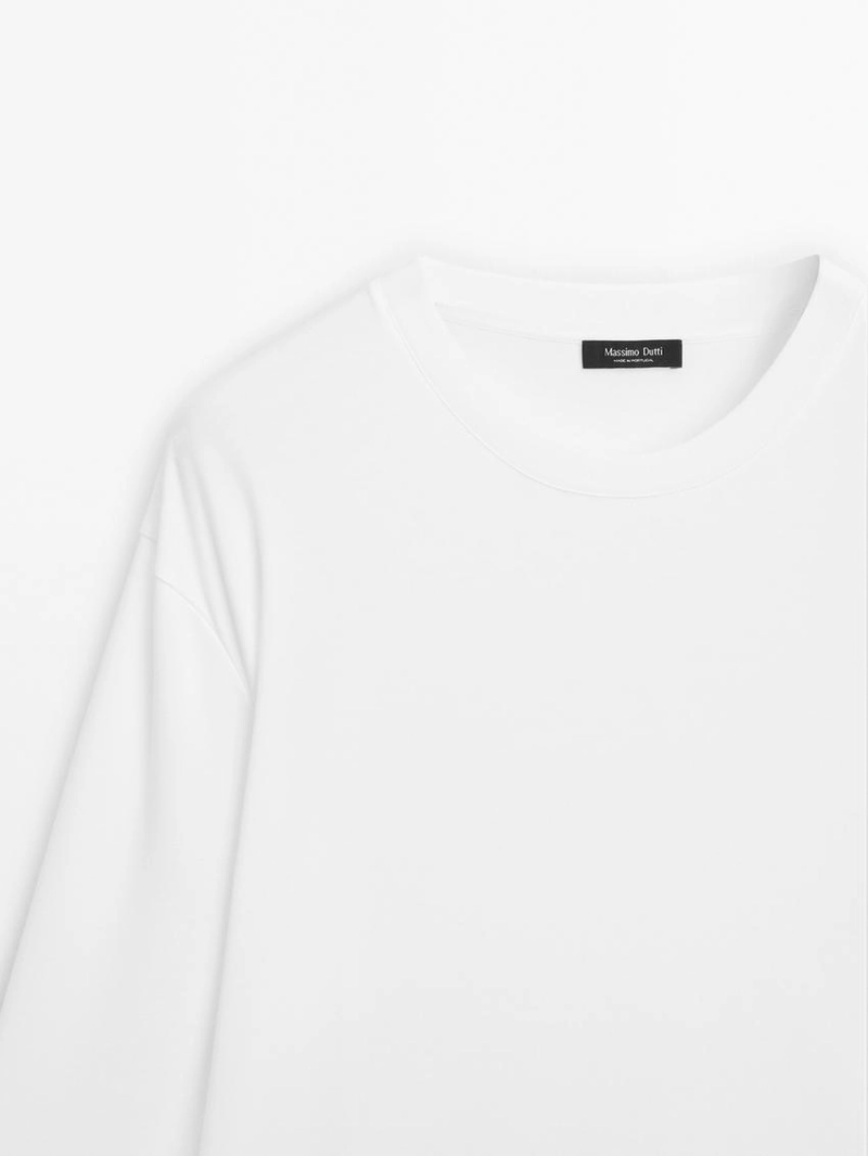 Футболка с длинным рукавом из средневесного хлопка