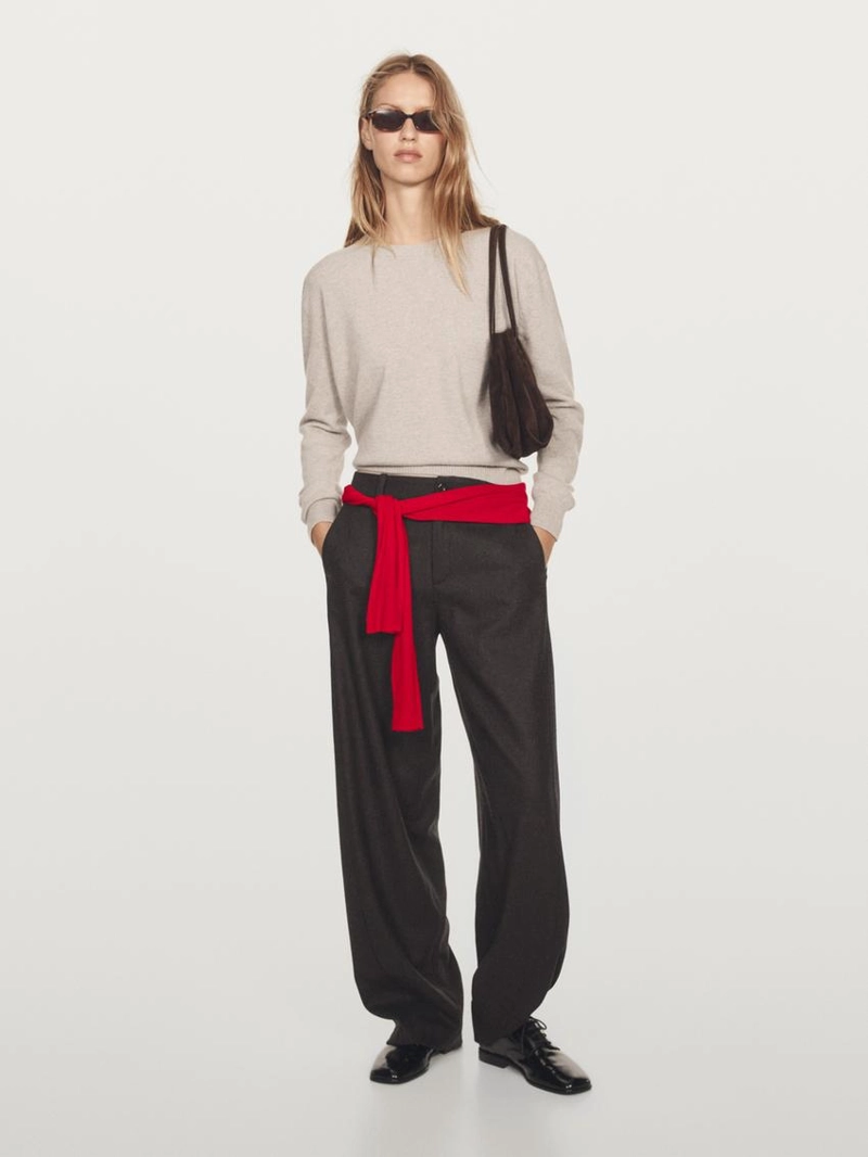 Свитер с круглым вырезом из 100% кашемира