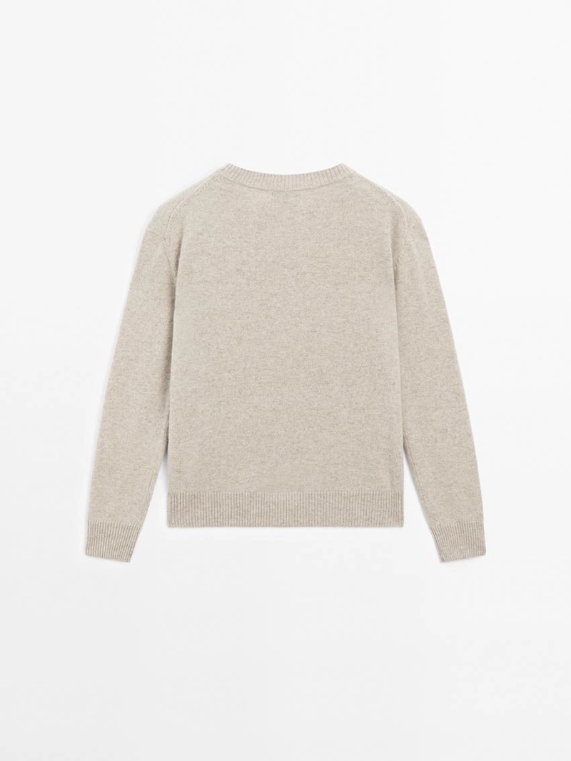 Свитер с круглым вырезом из 100% кашемира