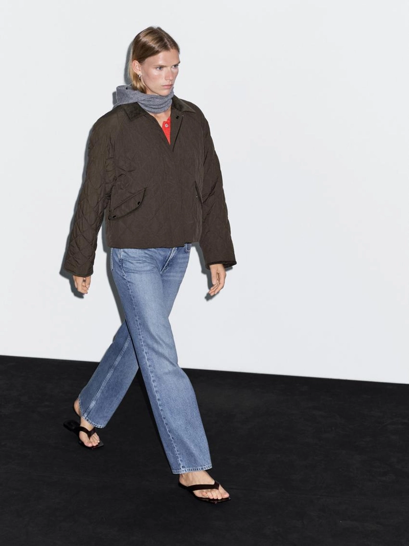 Короткая водоотталкивающая куртка с деталями из вельвета